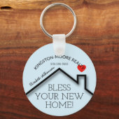 Porte-clés Immobilier Maison Coeur Personnalisé Realtor Busin (Recto)