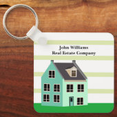 Porte-clés Immobilier Maison de l'entreprise Cute Green Realt (Recto)
