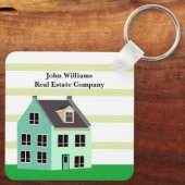Porte-clés Immobilier Maison de l'entreprise Cute Green Realt (Verso)