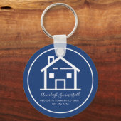 Porte-clés Immobilier moderne Blue Custom Business (Recto)