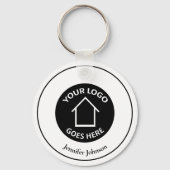 Porte-clés Immobilier Société Ajouter Votre Logo Moderne Pers (Verso)