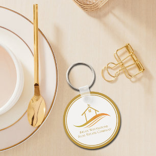 Porte-clés Immobilier Société Gold House Realtor personnalisé