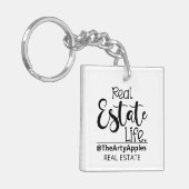 Porte-clés immobilier vie personnalisée logo entreprise (Devant gauche)