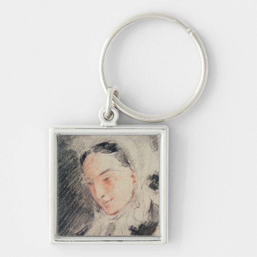 Porte-clés Impératrice Eugénie (craie noire et rouge) (Devant)