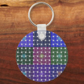 Porte-clés Impression À damiers bleu et violet (Recto)