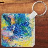 Porte-clés Impression Abstraite dynamique (Verso)