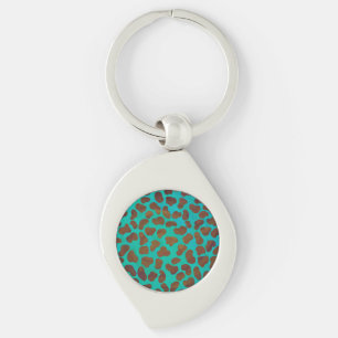 Porte-clés Impression Brown et Turquoise dalmate