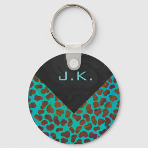 Porte-clés Impression Brown et Turquoise dalmate