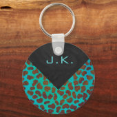 Porte-clés Impression Brown et Turquoise dalmate (Recto)