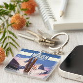 Porte-clés Impression d'affiches de ski de Murren Suisse. (Devant Droit)