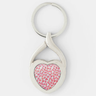Porte-clés Impression dalmate rose et blanc