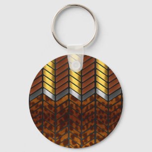 Porte-clés Impression d'animal de jaguar chevron zigzag moder