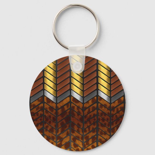 Porte-clés Impression d'animal de jaguar chevron zigzag moder (Recto)