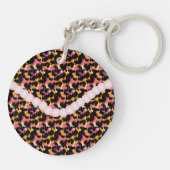 Porte-clés Impression d'animal guépard Perle Rose (Dos)