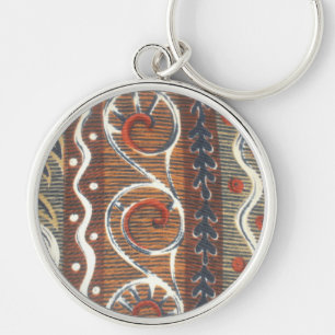 Porte-clés Impression d'art à motif africain vintage
