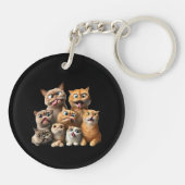 Porte-clés impression d'art de chat drôle (Dos)