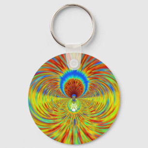 Porte-clés Impression d'art de kaléidoscope coloré