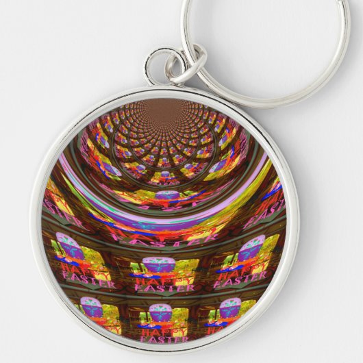 Porte-clés Impression d'art de kaléidoscope de Pâques psychéd (Devant)