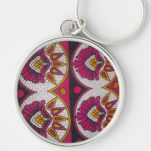 Porte-clés Impression d'art de motif de tissu africain coloré