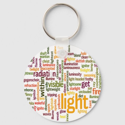 Porte-clés Impression d'art de nuage de mots légers (Recto)