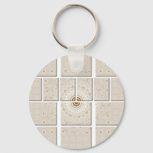 Porte-clés Impression d'art en mosaïque à motif africain trad