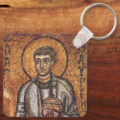 Porte-clés Impression d'art mosaïque orthodoxe Saint Laurent (Verso)