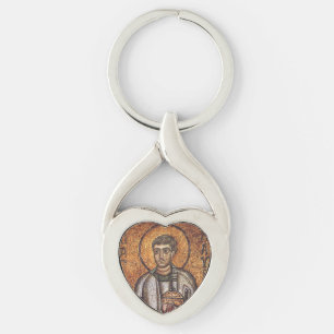 Porte-clés Impression d'art mosaïque orthodoxe Saint Laurent