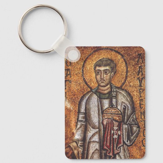 Porte-clés Impression d'art mosaïque orthodoxe Saint Laurent (Recto)