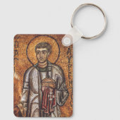 Porte-clés Impression d'art mosaïque orthodoxe Saint Laurent (Verso)