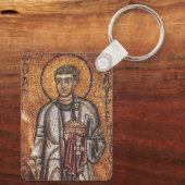 Porte-clés Impression d'art mosaïque orthodoxe Saint Laurent (Verso)