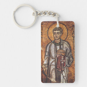 Porte-clés Impression d'art mosaïque orthodoxe Saint Laurent