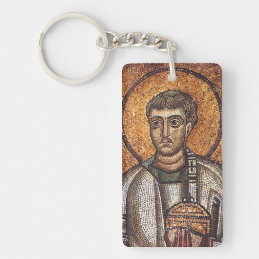 Porte-clés Impression d'art mosaïque orthodoxe Saint Laurent (Devant)