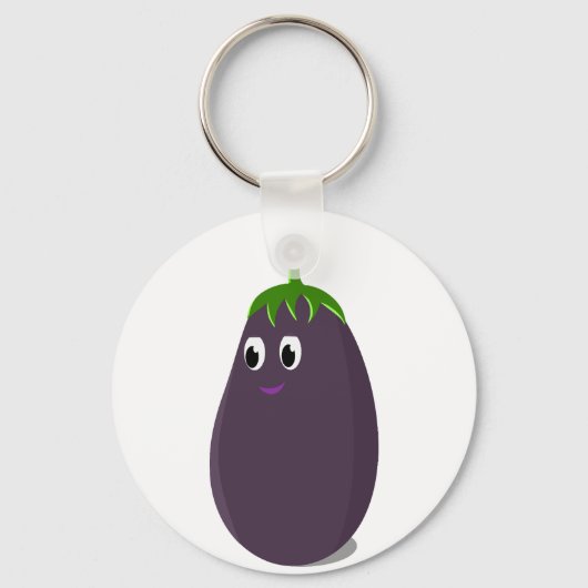 Porte-clés Impression d'aubergines mignonnes (Recto)