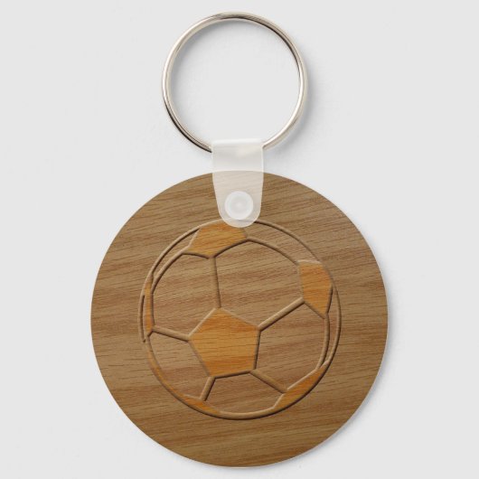 Porte-clés Impression De Boule De Football En Bois (Recto)