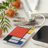 Porte-clés Impression de composition de Piet Mondrian rouge j (Devant droit)