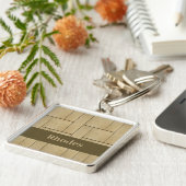 Porte-clés impression de dalle de bois Brown (Côté)