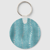 Porte-clés Impression de serpent d'argent bleu turquoise (Verso)
