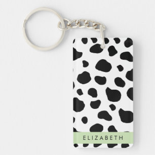 Porte-clés Impression De Vache, Spots De Vache, Noir Et Blanc