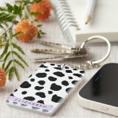 Porte-clés Impression De Vache, Spots De Vache, Noir Et Blanc (Devant droit)