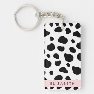 Porte-clés Impression De Vache, Spots De Vache, Noir Et Blanc