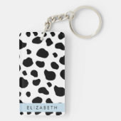 Porte-clés Impression De Vache, Spots De Vache, Noir Et Blanc (Dos)