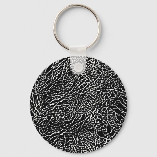 Porte-clés Impression d'éléphant noir et blanc (Recto)