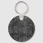 Porte-clés Impression d'éléphant noir et blanc (Verso)