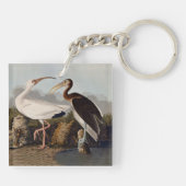 Porte-clés Impression d'oiseau Ibis blanc de John James Audub (Dos)