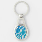 Porte-clés Impression en bleu et blanc Zebra (Devant)