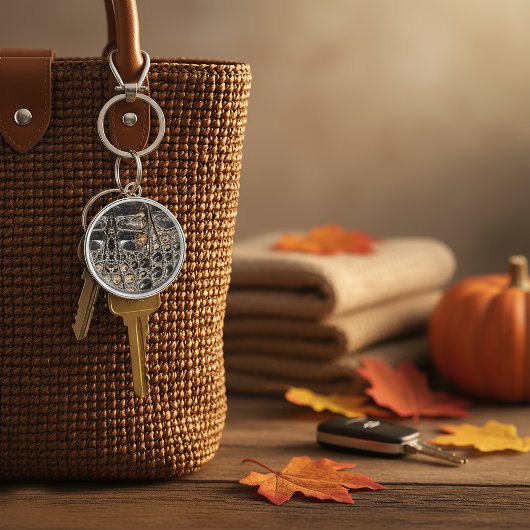 Porte-clés Impression en cuir de l'alligator Brown américain