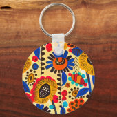 Porte-clés Impression florale du patrimoine mexicain (Recto)