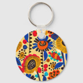 Porte-clés Impression florale du patrimoine mexicain (Verso)