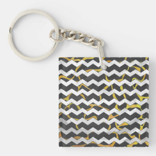 Porte-clés Impression Giraffe noir et jaune