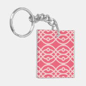 Porte-clés Impression kimono, rose corail profond (Devant gauche)